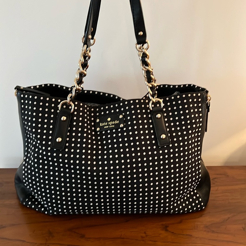 Kate Spade Like New Cobble Hill Dot Black Handbag Tote
